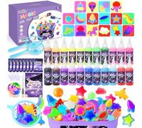 Dreamon Aqua Gel Set Spaziale 53PCS, Kit Creativo per Bambini con 22 Colori di Water Gel e 16 Formine Razzo Stella Luna, Attività Manuale 3D Educativa e Regalo per Bambini 3 4 5 6 Anni