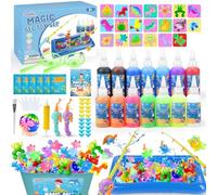 Dreamon Aqua Gelz Set, 71PCS Magic Jelly Set con 14 Gel Colorati, 2 Canne da Pesca, Giocattolo Educativo per Bambini 3+ Anni, Regalo DIY Ragazzi e Ragazze