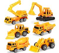 Dreamon Camion Modelli Costruzione Veicoli Giocattolo per Bomboniere Bambini Decorazioni per Torta, Set di 6