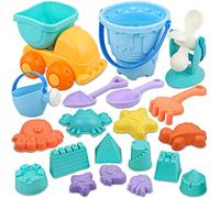 Dreamon Giocattoli da Spiaggia Set Giochi Bambini con Borsa Rete, Materiale Plastico Morbido 20 Pezzi