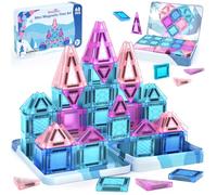 Dreamon Mini Costruzioni Magnetiche Per Bambini 68 Pezzi Magneti Bambini Magnetic Tiles con Scatola di Latta Costruzione Magnetica Giochi Montessori Giocattolo Regalo Per 3 4 5 6 7 anni