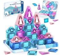 Dreamon Mini Costruzioni Magnetiche Per Bambini 68 Pezzi Magneti Bambini Magnetic Tiles con Scatola di Latta Costruzione Magnetica Giochi Montessori Giocattolo Regalo Per 3 4 5 6 7 anni