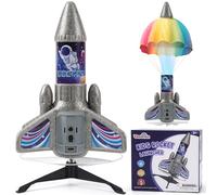 Dreamon Razzo Spaziale Giocattolo, Razzi Gioco Bambino con Paracadute Luce LED, Ricaricabile Auto-Lancio Esterno Razzo Regalo per Bambini 3 4 5 6 7 8 9 10 Anni