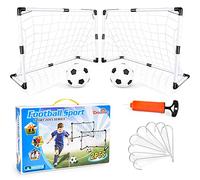 Dreamon Set di 2 Porte da Calcio per Bambini con Palla e Pompa, Porta da Calcio da Giardino Giocattolo Sportivo per Esterni Indoor Regalo di Natale per Bambini, Giochi Bambina 3 5 6 7 anni