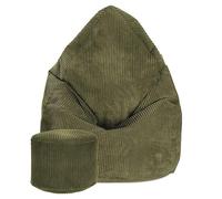 DreamRoots Bean Bag Chair Pouf Poltrona Sacco in Velluto Morbido con Poggiapiedi e Fodera Rimovibile Taglia M 80x80x120 cm