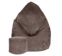 DreamRoots Bean Bag Chair Pouf Poltrona Sacco in Velluto Morbido con Poggiapiedi e Fodera Rimovibile Taglia M 80x80x120 cm