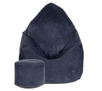 DreamRoots Bean Bag Chair Pouf Poltrona Sacco in Velluto Morbido con Poggiapiedi e Fodera Rimovibile Taglia M 80x80x120 cm