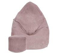 DreamRoots Bean Bag Chair Pouf Poltrona Sacco in Velluto Morbido con Poggiapiedi e Fodera Rimovibile Taglia M 80x80x120 cm