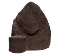 DreamRoots Bean Bag Chair Pouf Poltrona Sacco in Velluto Morbido con Poggiapiedi e Fodera Rimovibile Taglia M 80x80x120 cm