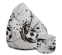 DreamRoots Pouf per adulti con imbottitura, 80 x 80 x 120 cm, tessuto di velluto, 300 g/m2, con schienale e sgabello e rivestimento, cuscino per pavimento, Chill Sack