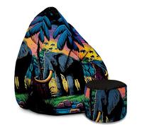 DreamRoots Pouf per adulti con imbottitura, 80 x 80 x 120 cm, tessuto di velluto, 300 g/m2, con schienale e sgabello e rivestimento, cuscino per pavimento, Chill Sack