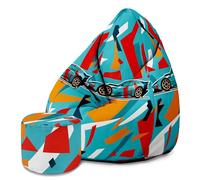 DreamRoots Pouf per adulti con imbottitura, 80 x 80 x 120 cm, tessuto Oxford 220 g/m2, impermeabile, pouf con schienale e sgabello e rivestimento, cuscino per il pavimento, Chill Sack