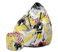 DreamRoots Pouf per adulti con imbottitura, 80 x 80 x 120 cm, tessuto Oxford 220 g/m2, impermeabile, pouf con schienale e sgabello e rivestimento, cuscino per il pavimento, Chill Sack