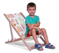 DreamRoots Sdraio Pieghevole Bambini 130kg - Sedia Pieghevole - Sdraio Legno Di Faggio - Sediolina Mare Bambini 100% poliestere 220 g/m2
