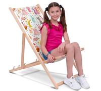 DreamRoots Sdraio Pieghevole Bambini 130kg - Sedia Pieghevole - Sdraio Legno Di Faggio - Sediolina Mare Bambini 100% poliestere 220 g/m2