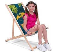 DreamRoots Sdraio Pieghevole Bambini 130kg - Sedia Pieghevole - Sdraio Legno Di Faggio - Sediolina Mare Bambini 100% poliestere 220 g/m2
