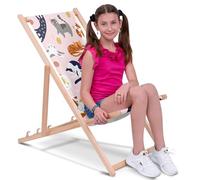 DreamRoots Sdraio Pieghevole Bambini 130kg - Sedia Pieghevole - Sdraio Legno Di Faggio - Sediolina Mare Bambini 100% poliestere 220 g/m2