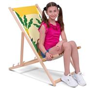 DreamRoots Sdraio Pieghevole Bambini 130kg - Sedia Pieghevole - Sdraio Legno Di Faggio - Sediolina Mare Bambini 100% poliestere 220 g/m2