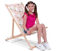 DreamRoots Sdraio Pieghevole Bambini 130kg - Sedia Pieghevole - Sdraio Legno Di Faggio - Sediolina Mare Bambini 100% poliestere 220 g/m2