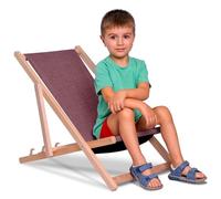 DreamRoots Sedia Mare Bambini Pieghevole in Legno - Sdraio Bambini fino a 130 kg - Tessuto Poliestere Effetto Lino Resistente ai Raggi UV - Compatta, Lavabile, Ideale per Esterni