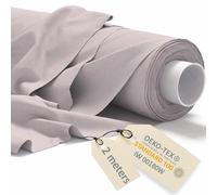 DreamRoots Stoffa cotone al metro 2Mx160cm 145 g/m² - Tessuti per tende a metro da interno, cucito creativo - Tessuto a metraggio, Grigio chiaro
