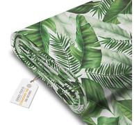 DreamRoots Tessuto Impermeabile al metro 160 cm Larghezza, 220 g/m² 600D, Stoffa per Cuscini Esterni - Big Leaves metro lineare