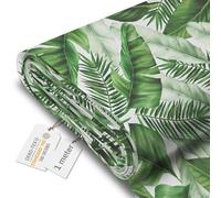 DreamRoots Tessuto Impermeabile al metro 160 cm Larghezza, 220 g/m² 600D, Stoffa per Cuscini Esterni - Big Leaves 1M