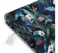 DreamRoots Tessuto Impermeabile al metro 160 cm Larghezza, 220 g/m² 600D, Stoffa per Cuscini Esterni - Blue Dark Garden metro lineare