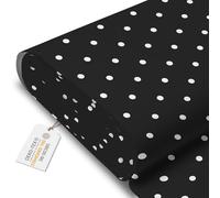 DreamRoots Tessuto Impermeabile al metro 160 cm Larghezza, 220 g/m² 600D, Stoffa per Cuscini Esterni - Black Geometric Dots metro lineare