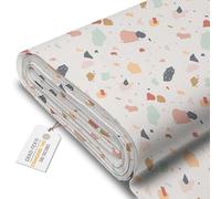 DreamRoots Tessuto Impermeabile al metro 160 cm Larghezza, 220 g/m² 600D, Stoffa per Cuscini Esterni - Colorful Terrazzo metro lineare