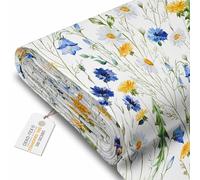 DreamRoots Tessuto Impermeabile al metro 160 cm Larghezza, 220 g/m² 600D, Stoffa per Cuscini Esterni - Country Meadow metro lineare