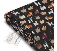 DreamRoots Tessuto Impermeabile al metro 160 cm Larghezza, 220 g/m² 600D, Stoffa per Cuscini Esterni - Dark Cartoon Dogs 2M
