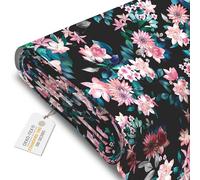 DreamRoots Tessuto Impermeabile al metro 160 cm Larghezza, 220 g/m² 600D, Stoffa per Cuscini Esterni - Dark Botanic Pink metro lineare