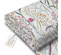 DreamRoots Tessuto Impermeabile al metro 160 cm Larghezza, 220 g/m² 600D, Stoffa per Cuscini Esterni - Dried Flowers metro lineare