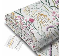 DreamRoots Tessuto Impermeabile al metro 160 cm Larghezza, 220 g/m² 600D, Stoffa per Cuscini Esterni - Dried Flowers 2M