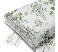 DreamRoots Tessuto Impermeabile al metro 160 cm Larghezza, 220 g/m² 600D, Stoffa per Cuscini Esterni - Eucalyptus Leaves 1M