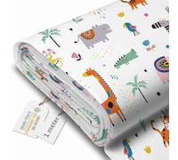 DreamRoots Tessuto Impermeabile al metro 160 cm Larghezza, 220 g/m² 600D, Stoffa per Cuscini Esterni - Exotic Animals 1M