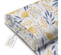 DreamRoots Tessuto Impermeabile al metro 160 cm Larghezza, 220 g/m² 600D, Stoffa per Cuscini Esterni - Ginko Leaves metro lineare