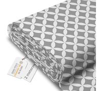 DreamRoots Tessuto Impermeabile al metro 160 cm Larghezza, 220 g/m² 600D, Stoffa per Cuscini Esterni - Grey Geometric Rhombus 2M
