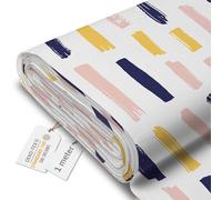 DreamRoots Tessuto Impermeabile al metro 160 cm Larghezza, 220 g/m² 600D, Stoffa per Cuscini Esterni - Modern Brush Strokes 1M