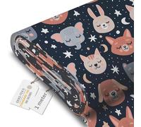 DreamRoots Tessuto Impermeabile al metro 160 cm Larghezza, 220 g/m² 600D, Stoffa per Cuscini Esterni - Sleeping Animals 1M