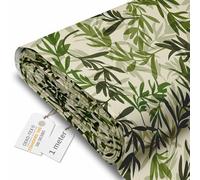 DreamRoots Tessuto Impermeabile al metro 160 cm Larghezza, 220 g/m² 600D, Stoffa per Cuscini Esterni - Vintage Green Leaves 1M