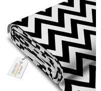 DreamRoots Tessuto Impermeabile al metro 160 cm Larghezza, 220 g/m² 600D, Stoffa per Cuscini Esterni - Zig Zag Black metro lineare