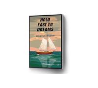 Dreams and Aspiration Quote Art, Ocean View Canvas for Motivational Bedroom or Study Decor(Framed,12x18inch(30x45cm))