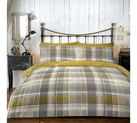 Dreams & Drapes Connolly - Set copripiumino, 100% cotone pettinato, per letto king, colore: Giallo ocra