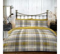 Dreams & Drapes Connolly - Set copripiumino, 100% cotone pettinato, per letto matrimoniale, colore: Giallo ocra