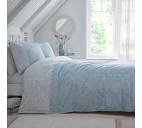 Dreams & Drapes - Copripiumino Paisley Azzurro - Letto Super King Size (260 x 220 cm) - Design reversibile - Copripiumino ispirato persiano in azzurro - Biancheria da letto con stampa floreale