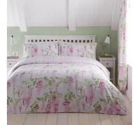 Dreams & Drapes Design - Set copripiumino glicine, facile da pulire, per letto king size, rosa