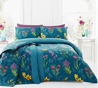 DREAMS AND DRAPES Ingrid Set di Biancheria da Letto, Policotone, Teal, Super King
