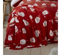 Dreams & Drapes Jolly Santa - Coperta in pile, 120 x 150 cm, colore: Rosso